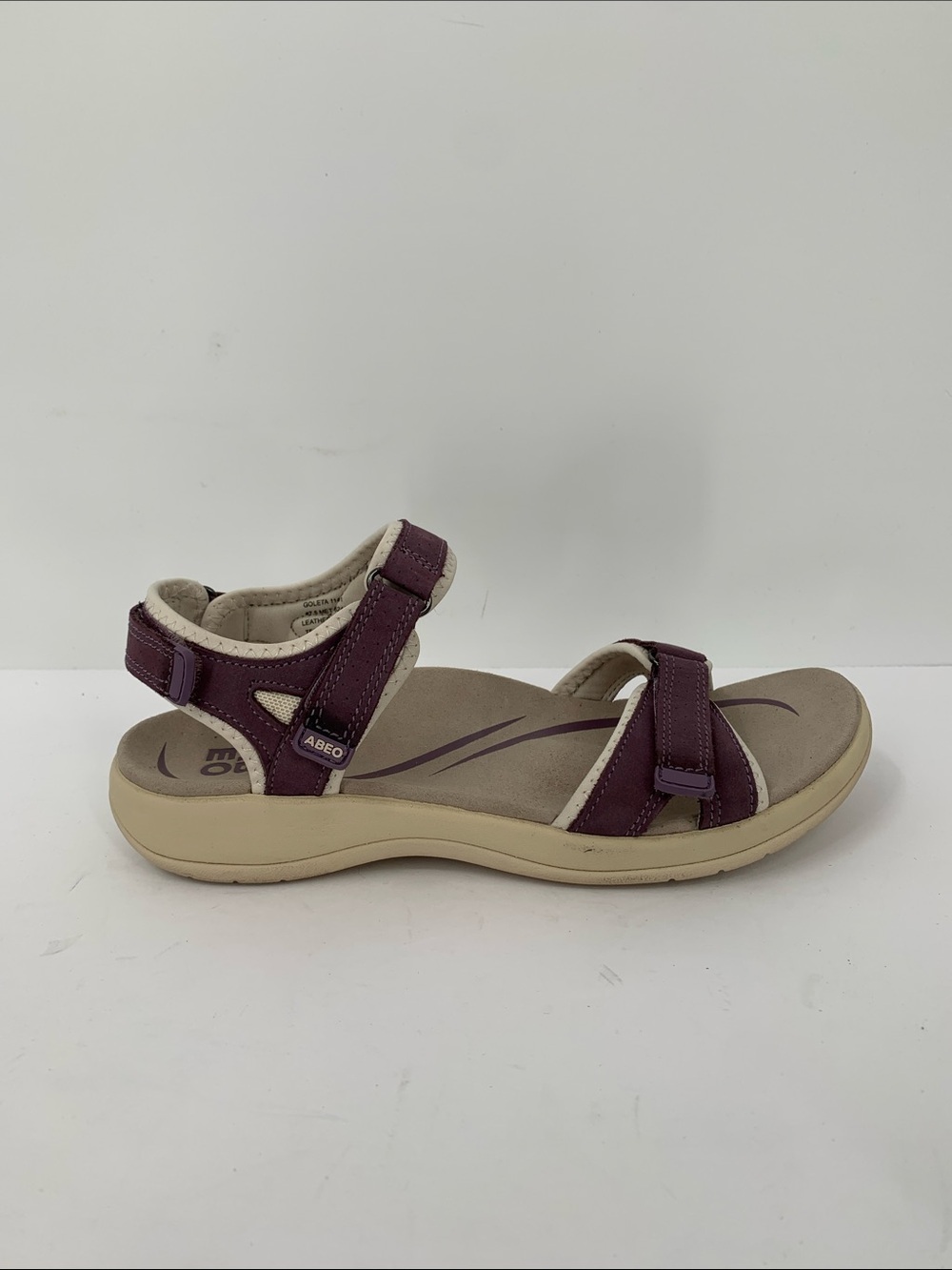 ABEO Goleta strappy sandals comfort purple adjustable leather textile women 7.5
